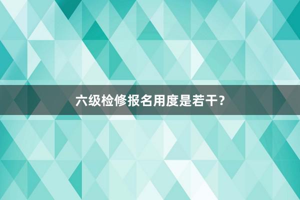六级检修报名用度是若干？